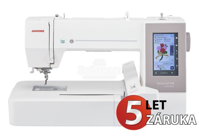 Vyšívací stroj JANOME MEMORY CRAFT 550E LE veľkosti XXL