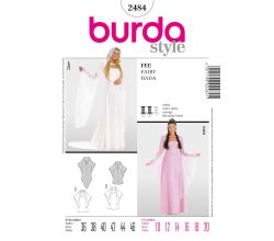 Strih Burda 2484 - Šaty na elfku / vílu