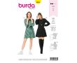 Strih Burda 6264 - džersejové šaty, mikinové šaty, mini šaty