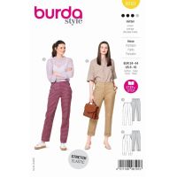 Strih Burda 6101 - Nohavice s pukmi, 7/8 nohavice