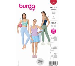 Strih Burda 5765 - Funkčný top, športové tielko, podprsenkový top