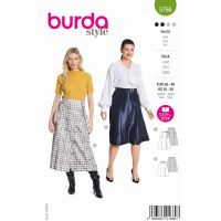 Strih Burda 5766 - Zavinovacie sukne, midi sukne, flanelová sukňa, taftová sukňa