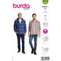 Strih Burda 5768 - Pánska košeľová bunda s kapucňou, vrchná košeľa