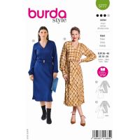 Strih Burda 5777 - Šaty s rozšírenou sukňou, midi šaty, koktailové šaty