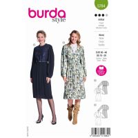 Strih Burda 5784 - Zavinovacie šaty, šaty s dlhým rukávom