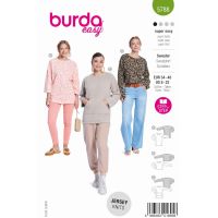 Strih Burda 5788 - Voľná ??mikina, dlhá mikina, krátka mikina