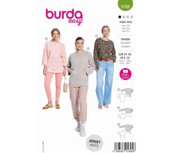 Strih Burda 5788 - Voľná ??mikina, dlhá mikina, krátka mikina