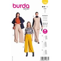 Strih Burda 5793 - Top bez rukávov, tunika, voľné nohavice so skladmi