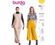 Strih Burda 5793 - Top bez rukávov, tunika, voľné nohavice so skladmi