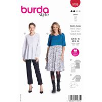 Strih Burda 5795 - Voľné šaty s naberanou sukňou, tunika