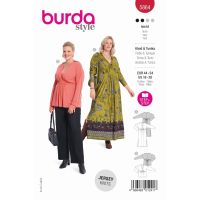 Strih Burda 5864 - Zavinovacie šaty, tunika