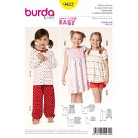 Strih Burda 9432 - Detské pyžamo, nočné košele