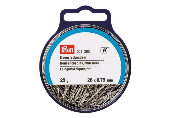 Špendlíky, 0,75 x 26 mm, strieborné farby, 25 g, krabička s pútkom