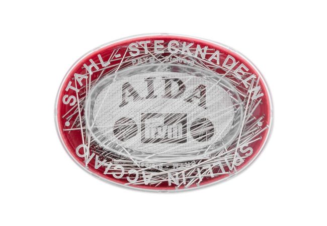 Špendlíky, 0,60 x 32 mm, strieborné farby, 25 g, plastová krabička