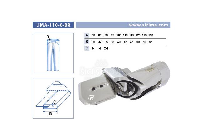 Lemovač na všívanie pásky pre šijacie stroje UMA-110-O-BR 115/45 XH