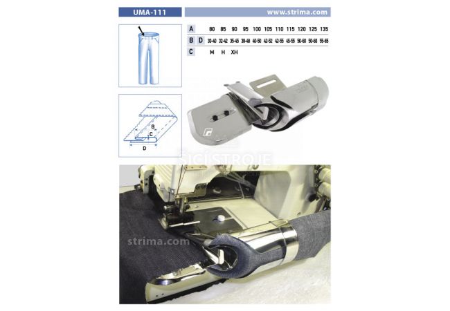 Lemovač na všívanie pásky pre šijacie stroje UMA-111 80/30-40 M