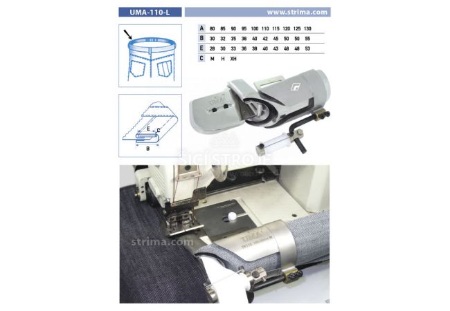 Lemovač na všívanie pásky pre šijacie stroje UMA-110-L 110/42/40 H