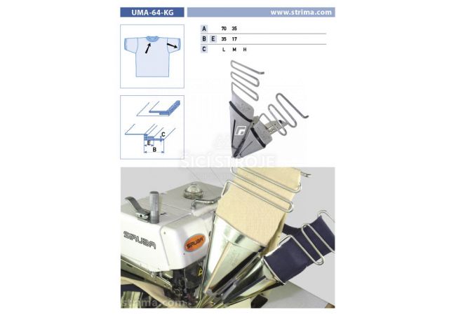 Zakladač výpustkov pre šijacie stroje UMA-64-KG 70/35x35/17 M