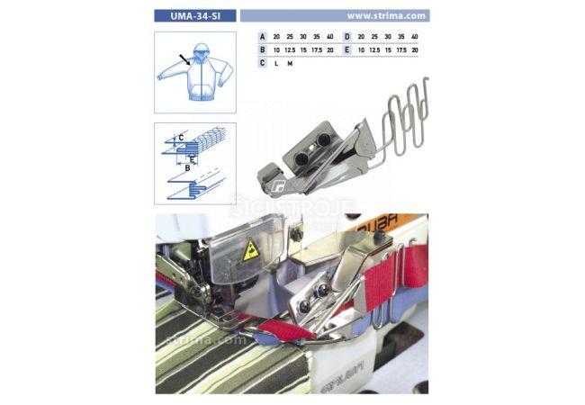 Zakladač výpustkov pre šijacie stroje UMA-34-SI 20/10x25/12,5 M