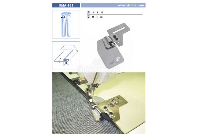 Zakladač s podvinutím pre šijacie stroje UMA-161 10 H