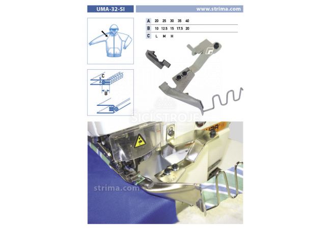 Zakladač výpustkov pre šijacie stroje UMA-32-SI 20/10 H