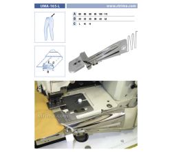 Lemovač na všívanie pásky pre šijacie stroje UMA-165-L 85/32 H
