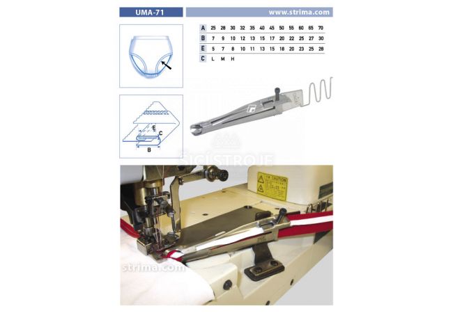 Lemovač jednostranný pre šijacie stroje UMA-71 60/25/23 M