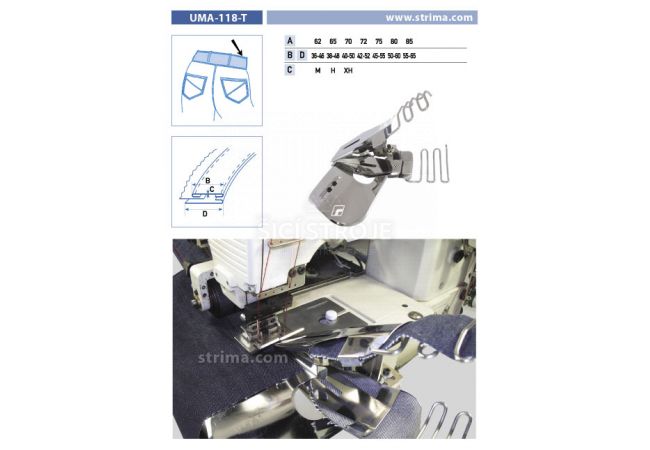 Zakladač pásky pre šijacie stroje UMA-118-T 75 H