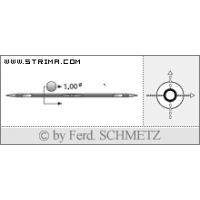 Strojové ihly pre priemyselné šijacie stroje Schmetz 1032 B 1/36 100