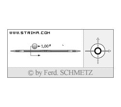 Strojové ihly pre priemyselné šijacie stroje Schmetz 1032 B 1/36 100