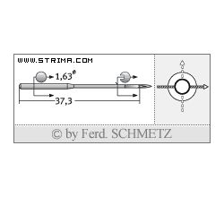 Strojové ihly pre priemyselné šijacie stroje Schmetz 108X1 80