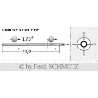 Strojové ihly pre priemyselné šijacie stroje Schmetz 128X1 120