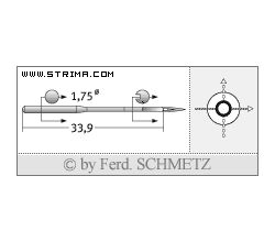 Strojové ihly pre priemyselné šijacie stroje Schmetz 128X1 120