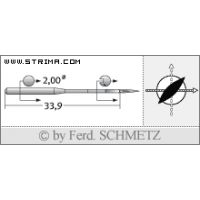 Strojové ihly pre priemyselné šijacie stroje Schmetz 134 LBR 100