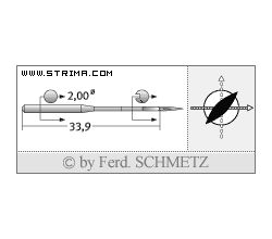 Strojové ihly pre priemyselné šijacie stroje Schmetz 134 LBR 110