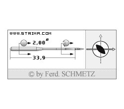 Strojové ihly pre priemyselné šijacie stroje Schmetz 134 LL 90