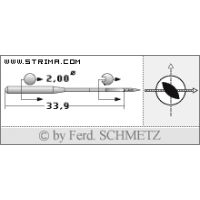 Strojové ihly pre priemyselné šijacie stroje Schmetz 134 LL 100