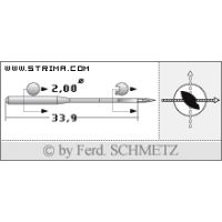 Strojové ihly pre priemyselné šijacie stroje Schmetz 134 LLCR 90