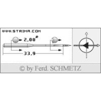 Strojové ihly pre priemyselné šijacie stroje Schmetz 134 SD1 SERV 7 90