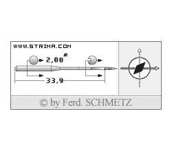 Strojové ihly pre priemyselné šijacie stroje Schmetz 134 VR 100