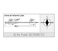 Strojové ihly pre priemyselné šijacie stroje Schmetz 134-35 DI 120