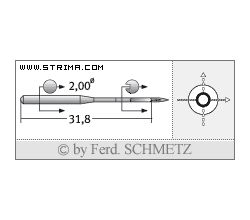 Strojové ihly pre priemyselné šijacie stroje Schmetz 135X1 60