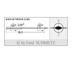 Strojové ihly pre priemyselné šijacie stroje Schmetz 135X16 NW 130