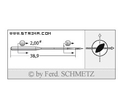 Strojové ihly pre priemyselné šijacie stroje Schmetz 135X16 R TW 160