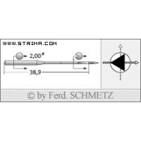 Strojové ihly pre priemyselné šijacie stroje Schmetz 135X16 TRI 140