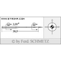 Strojové ihly pre priemyselné šijacie stroje Schmetz 135X17 SES SERV 7 90