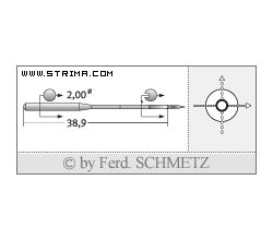 Strojové ihly pre priemyselné šijacie stroje Schmetz 135X17 SPI 80