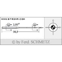 Strojové ihly pre priemyselné šijacie stroje Schmetz 135X17 SUK SERV 7 70