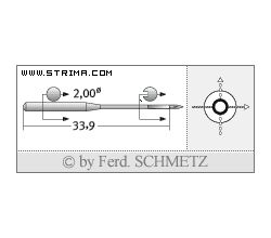 Strojové ihly pre priemyselné šijacie stroje Schmetz 135X5 200