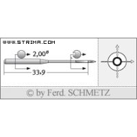 Strojové ihly pre priemyselné šijacie stroje Schmetz 135X5 BLUK. 70